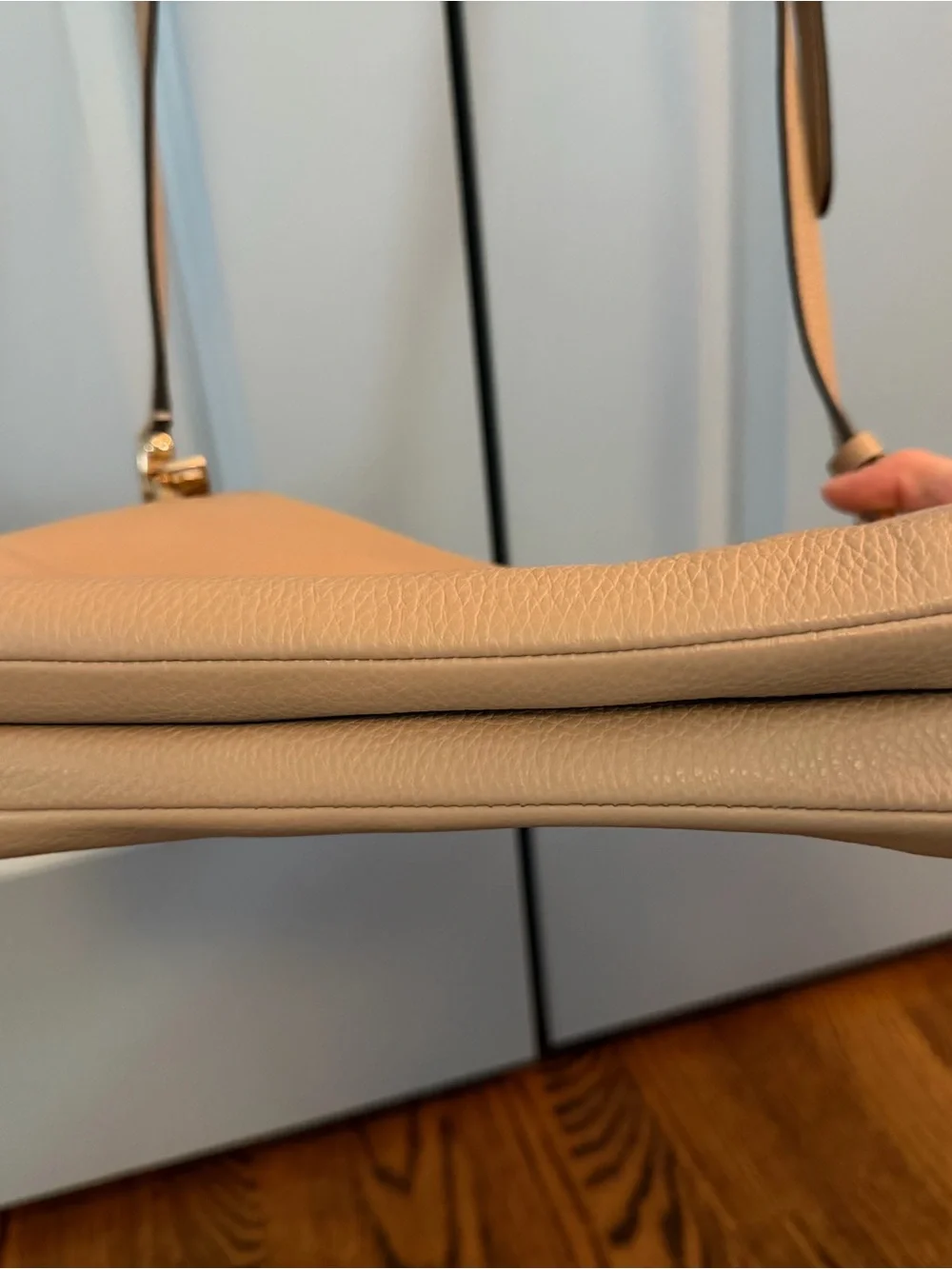Coach Pebbled Leather Crossbody in Beige-Tan with Gold Hardware - Picture 9 of 9